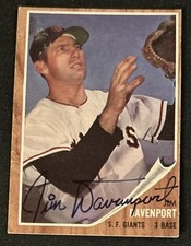 1962 Topps Signed Auto Jim Davenport Baseball Card 9 Giants Fair Scuff Marks O/C