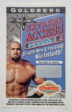 WORLD CHAMPIONSHIP WRESTLING NN UNSCRATCHED GOLBERG PROMO GAME CARD CHURCHS 1999