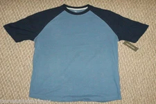 Mens Shirt small 34 36 short sleeve NEW blue Faded Glory Cotton Baseball