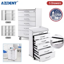5 Drawers Dental Mobile Cabinet Cart Clinic Utility Medical Instrument Trollley