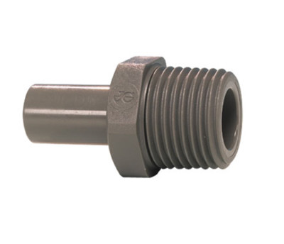 John Guest Stem Adapter 3/8'' slip x 1/4'' NPTF  Gray PI 051222S