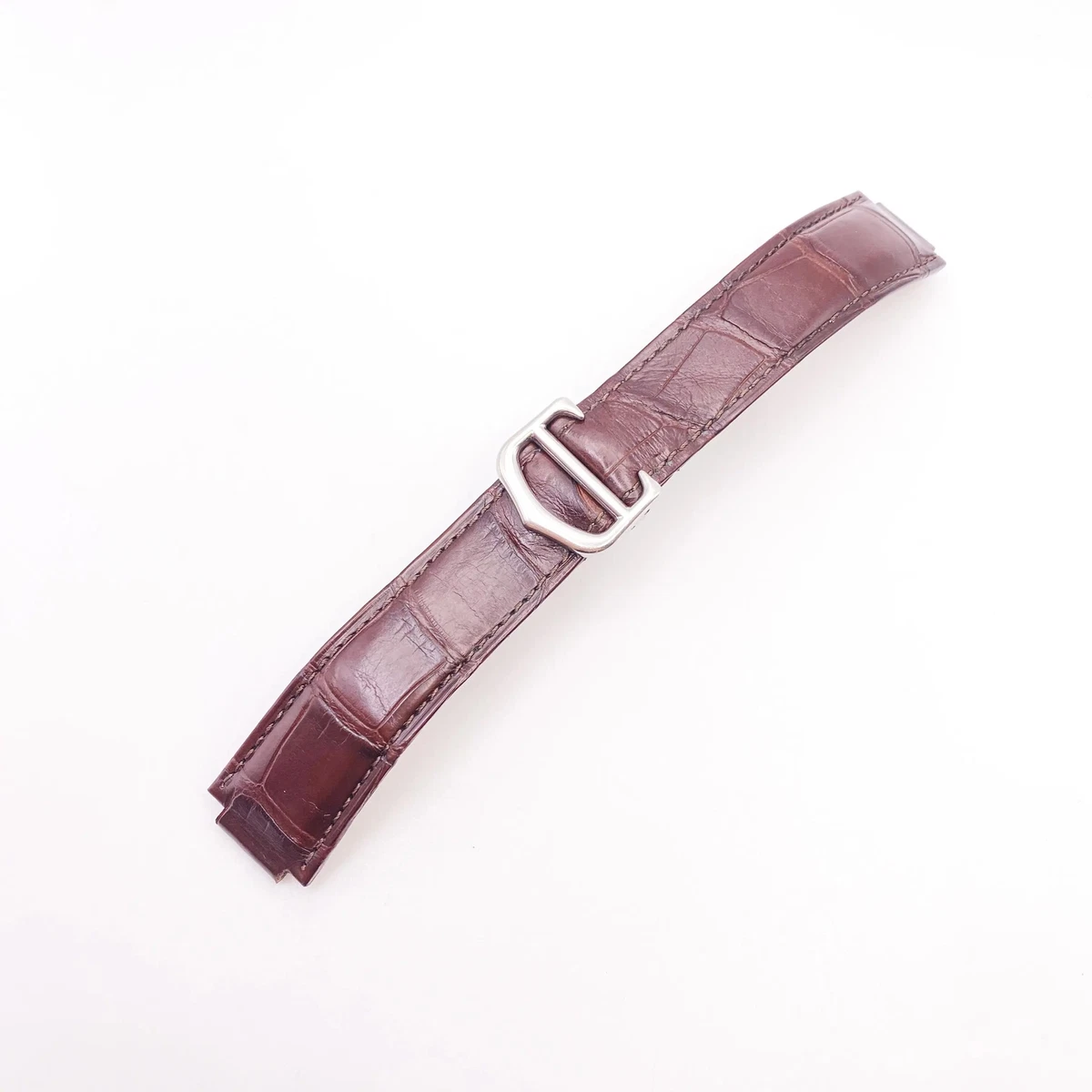 Cartier Ballon Bleu Brown Alligator Strap 12 17mm KD2JJK9 Steel Deployant Clasp