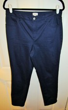 NWOT LOGO by Lori Goldstein 5-Pocket Stretch Sateen Skinny Pants -12- Blue
