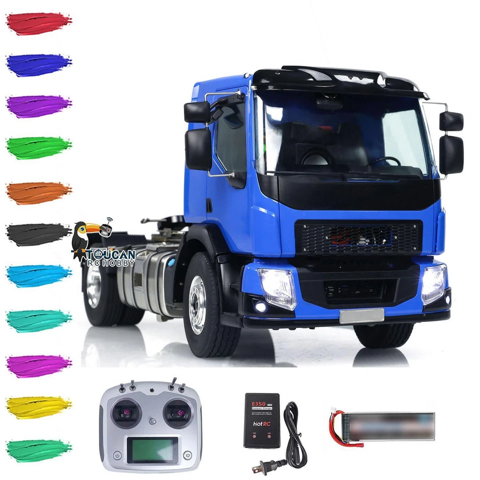 LESU 4x4 RC Assembled Tractor Truck 1/14 RTR Metal Chassis Car Light I6S Radio - Image 3 of 4