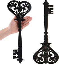 Chunful 2 Pcs Keys Wall Decor Large Skeleton Key Sign Vintage Antique Wooden Wal