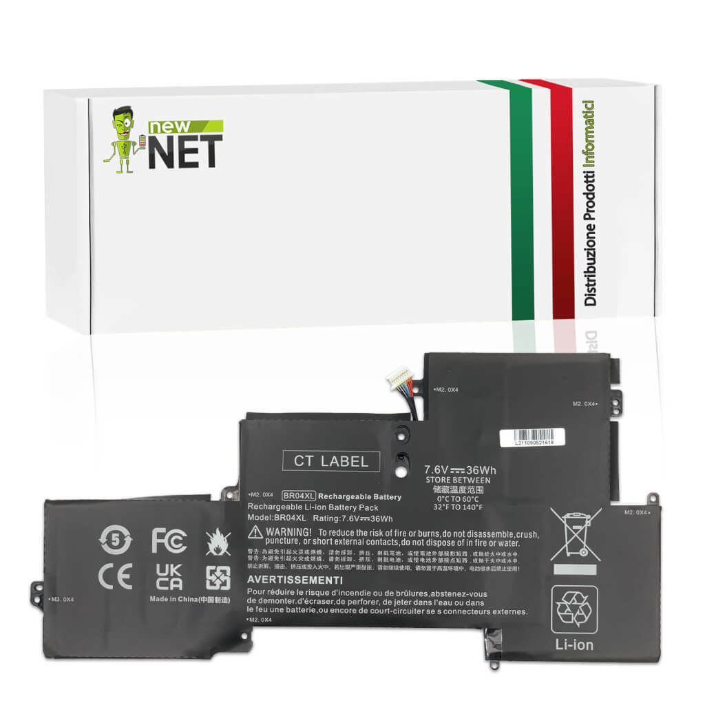 Batteria Ricambio HP 1020 G1-M4Z08PA 7.6V 4600mAh BR04XL