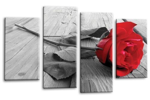 Blumen Wandbild Rosa Rose Wohnzimmer Gerahmt Split Leinwand Bild Blume Set 3 - Bild 13 von 48