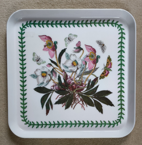 Portmeirion Botanic Garden Square Melamine Tray Christmas Rose