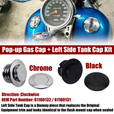 For Harley-Davidson Pop-up Flush-Mount Fuel Cap and Left Side Tank