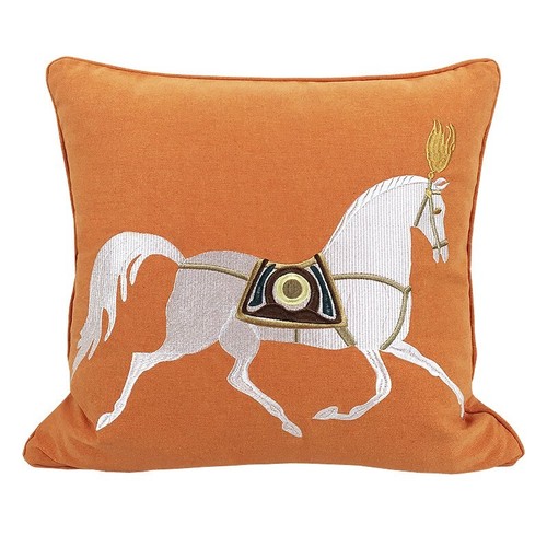 Classic Linen Horse Embroidered Sofa Cushion Pillow Cover Pillowcase Home Decor - Picture 3 of 6