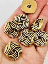 7 X Gold Knot buttons 23mm Jacket Blazer Coat Dresses Craft Collage Ref62AA