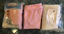 LOT Graco Pink Cotton Quilted Playard Fitted Sheets  Mattress Protector EUC 