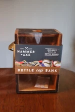 Hammer + Axe Bottle Cap Bank with Built-In Bottle Opener
