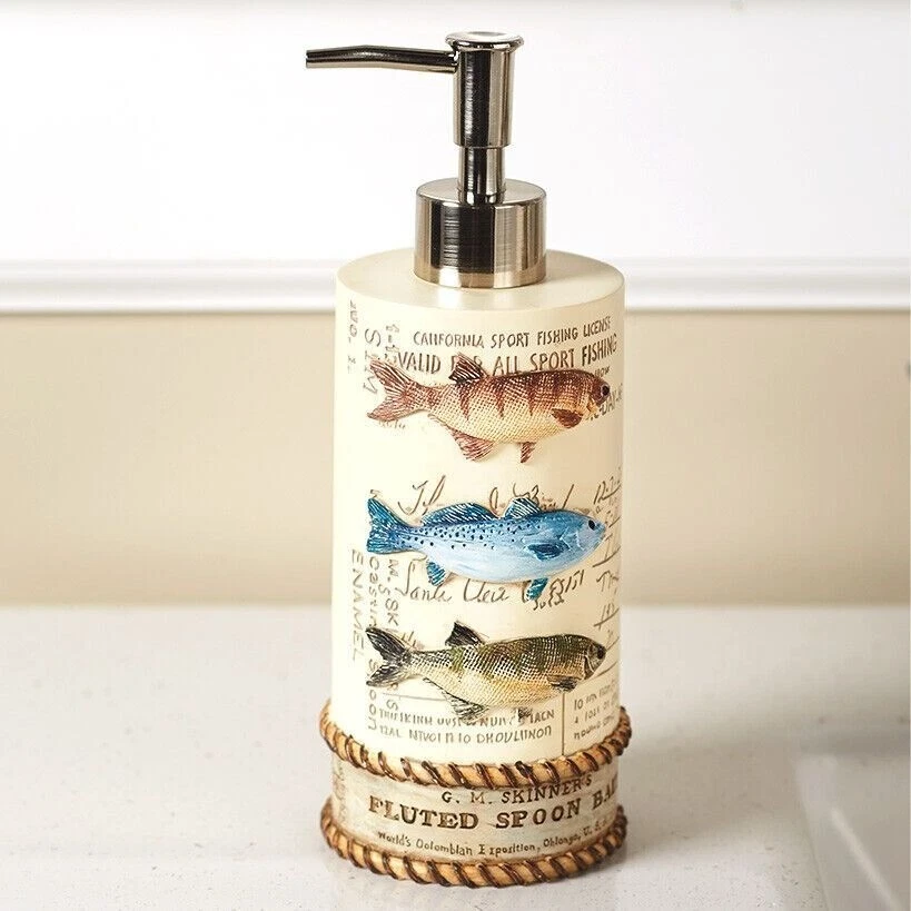 Catch of the Day Nautical Soap Pump Dispenser All Sport Fishing Kitchen Bath NEW