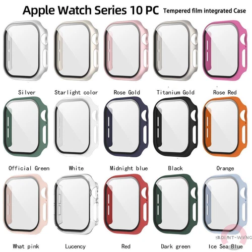 Hard PC Bumper Case +Tempered Glass Cover for Apple Watch Series 10 42mm 46mm - Picture 5 of 32