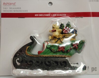 Ashland Christmas Tiny Treasures Figure Santa's Sleigh Christmas Figure 4'' NEW