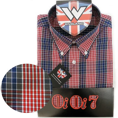 Warrior UK England Button Down Shirt LARGO Hemd Slim-Fit Skinhead Mod S / 2-3XL - Bild 1 von 4
