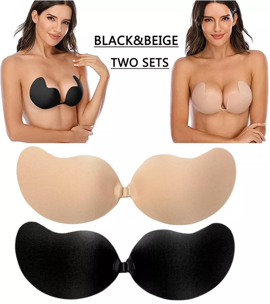 Invisible Adhesive Strapless Bra 2 Pack Sticky Push Up Silicone