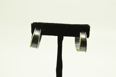 Sterling Silber wunderschöne schlichte breite Creolen #FMT382