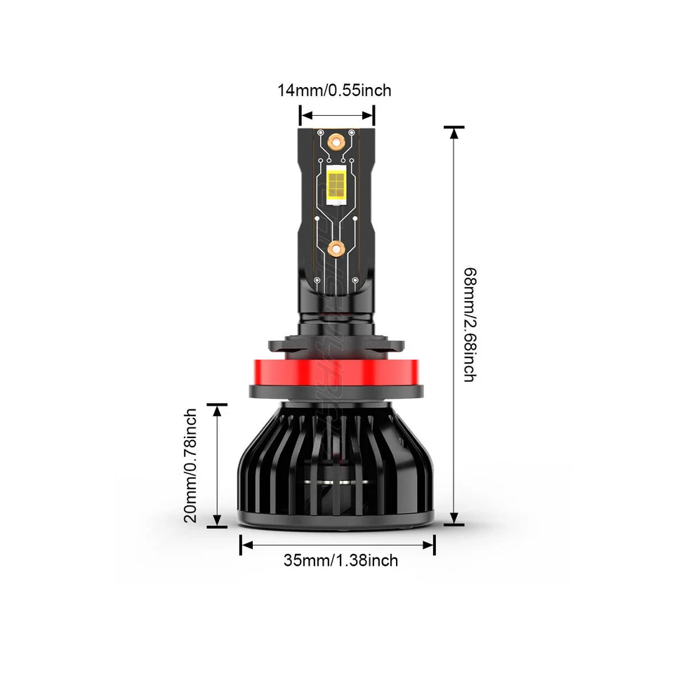 Combo de lâmpada de feixe alto baixo farol de LED para Nissan Pathfinder 2017-2020 4 peças - Imagem 3 de 4