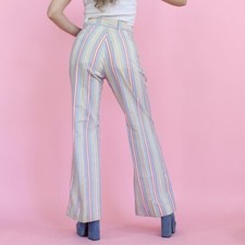 Vintage 70s Rainbow Stripe Bell Bottoms