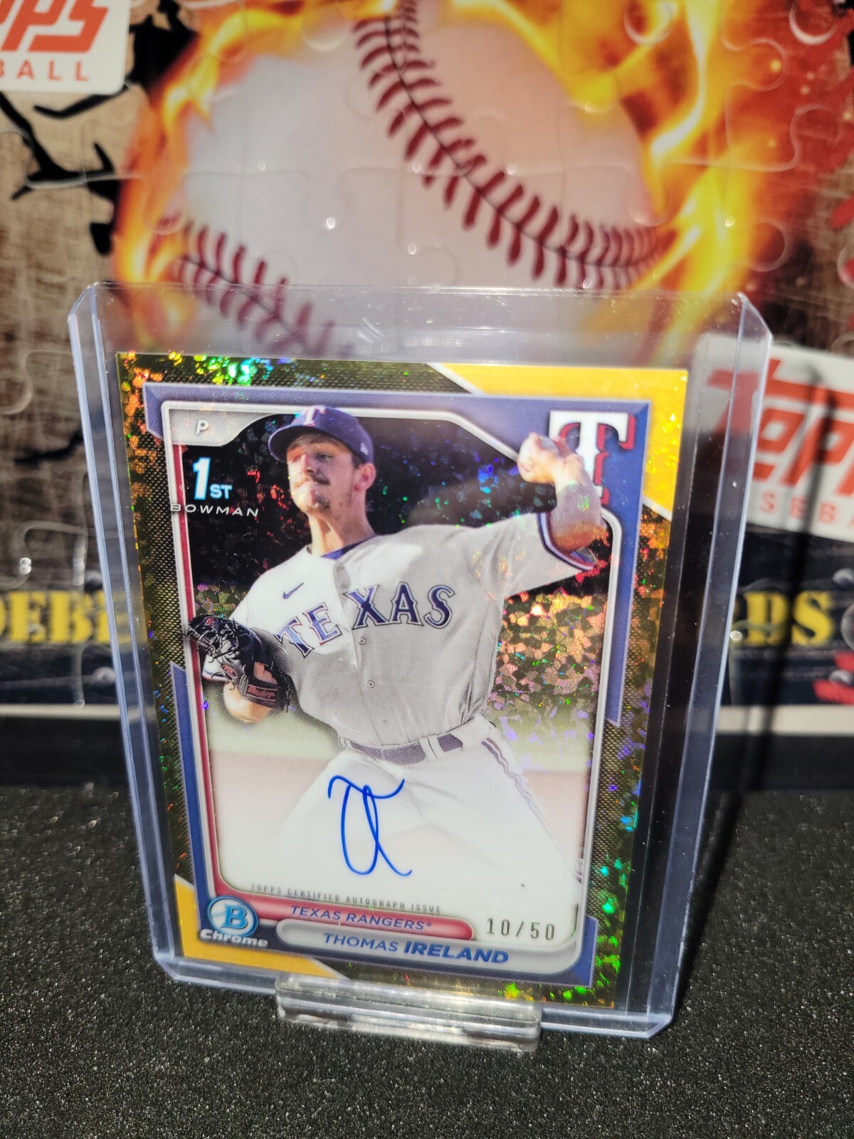 2024 Topps Bowman Chrome Thomas Ireland 1ST AUTO Gold Speckle #10/50