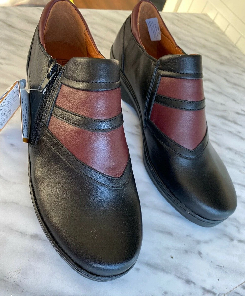 CHAUSSURES FEMMES EN CUIR VALMONTE DEUX TONS COIN ZIPP CHAUSSURES EU 37 UK 4 NE