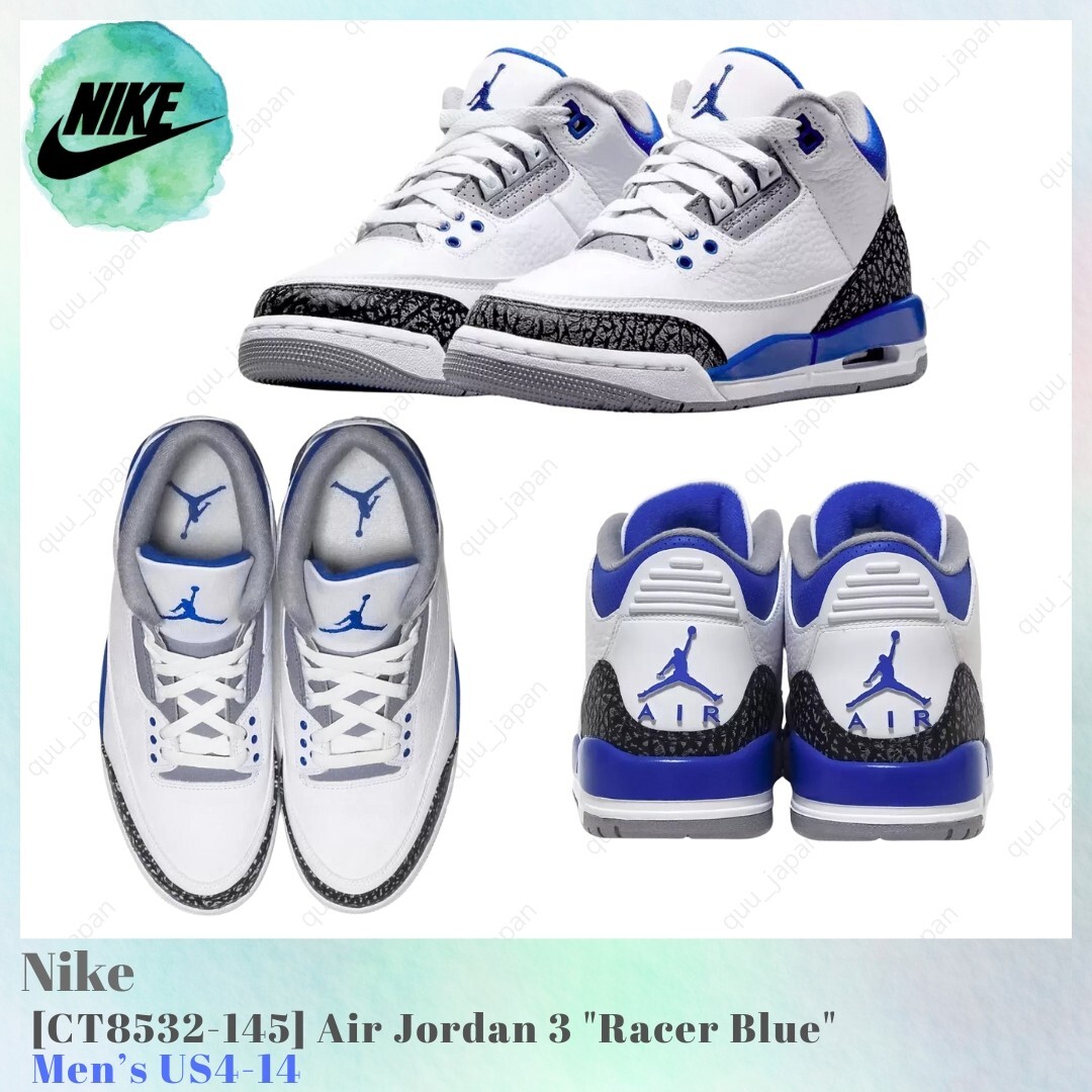 靴 Nike Air Jordan 3 RETRO Racer Blue Air Jordan 3 Racer Blue - YouTube