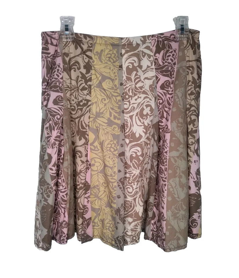 Sigrid Olsen Womens colorful skirt size 8 Petite cotton, lined side zipper 31x21 - Image 3 of 4