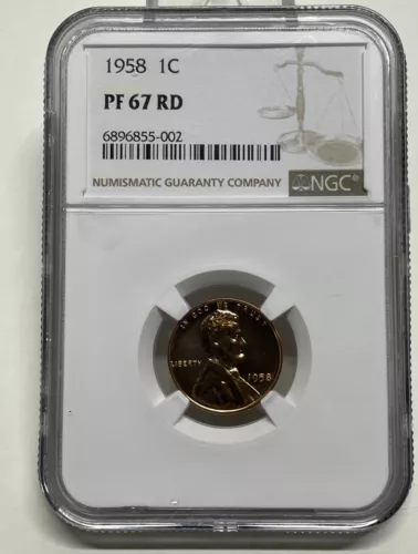1958 Lincoln Wheat Cent / Penny 1c Proof NGC PR 67 Red RD