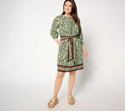 Studio Park x Amy Stran TALL Dress /Removable Belt - Green (Sz XXST) a648606 