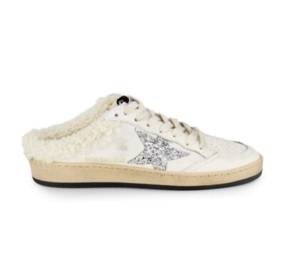 Golden Goose Shearling Lined Logo Open Back Sneakers