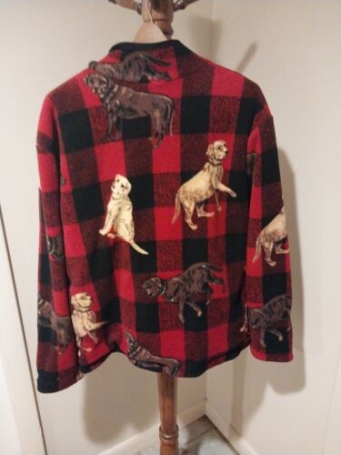 Women's Vintage Fleece Buffalo Check Dog Jacket Vis A Vis USA Read - Picture 2 of 6