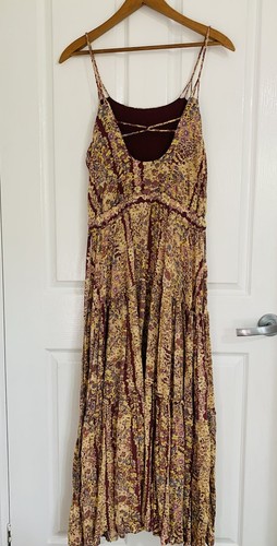 Free People Valerie Floral Maxi Boho Dress Tiered Size S - Picture 7 of 9