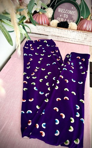Legging Halloween LuLaRoe One Size - Motif Chaudrons De Sorcière Violet - 2016 - Neuf Avec étiquette
