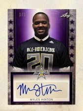 MYLES HINTON Eagles 2020 Leaf Army All-American PURPLE Tour Auto # 1/1