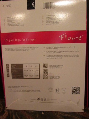 FIORE EPOCA FLOWER DESIGN GARTER STOCKINGS 3 SIZES FINE EUROPEAN HOSIERY BLACK - Picture 4 of 7