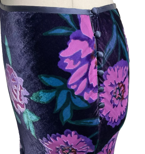 MONSOON vintage maxi skirt & scarf set in silk velvet devore floral print UK 12 - Picture 7 of 19