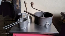 3 old kitchen utensils 1950s press VEGETABLES, FRUITS 'collection'