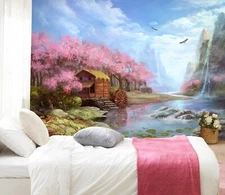 3D Waterwheel House G2951 Wallpaper Wall Murals Removable Self-adhesive Erin