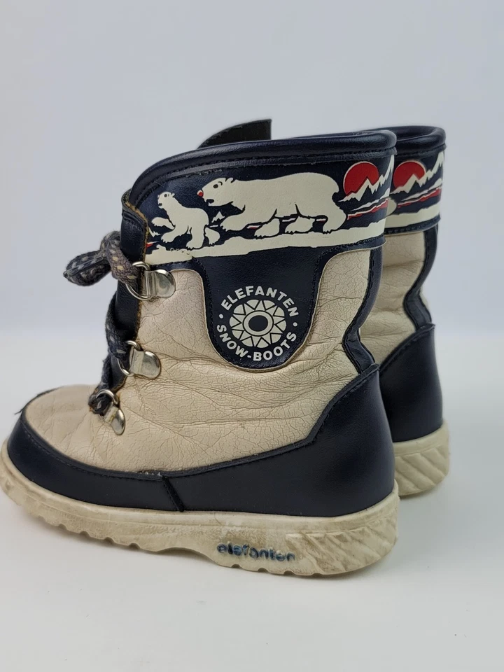 Botas de nieve de invierno vintage elefantes niños pequeños oso polar Alemania 23 EE. UU. talla 7 Foto 4 de 4