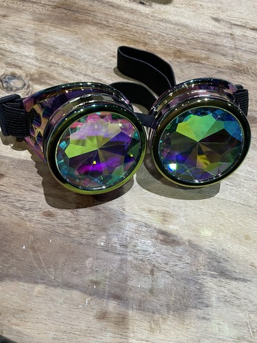 Regenbogen Steampunk Brille Retro Cyber Brille Victorian Goth Cosplay Rave - Bild 3 von 4