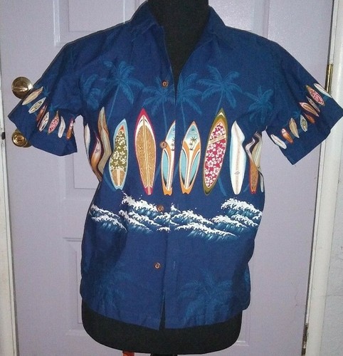 KY'S Floral Hawaiian Button up shirt Youth Large - Picture 4 of 8