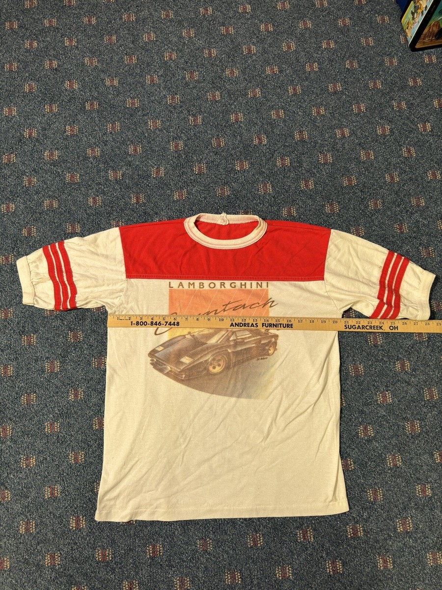 Vintage 1980s Single Stitch T-Shirt Lamborghini Countach Ringer