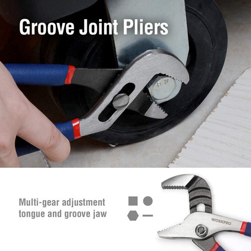 WORKPRO Jeu de 7 pinces 4-1/2-8" joint rainuré long nez joint coulissant pince diagonale - Photo 8/13