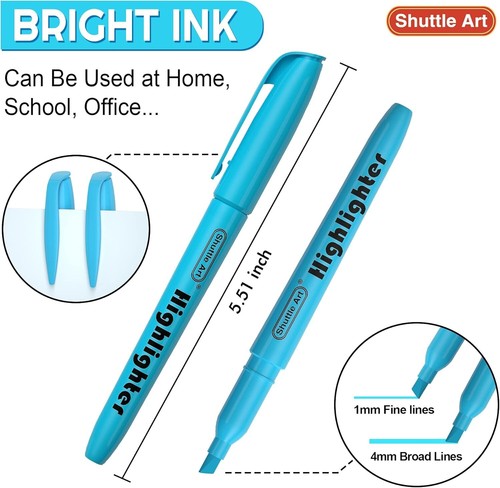 Pack de 30 iluminadores brillantes colores surtidos, no tóxicos y de secado rápido - Imagen 5 de 9