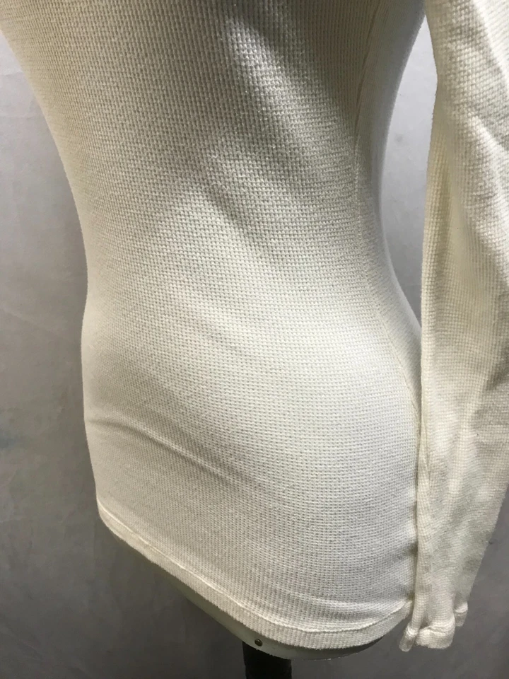 Blusa Rebecca Beeson Feminina Slim Fit Off White Manga Longa Tamanho P - Imagem 3 de 4