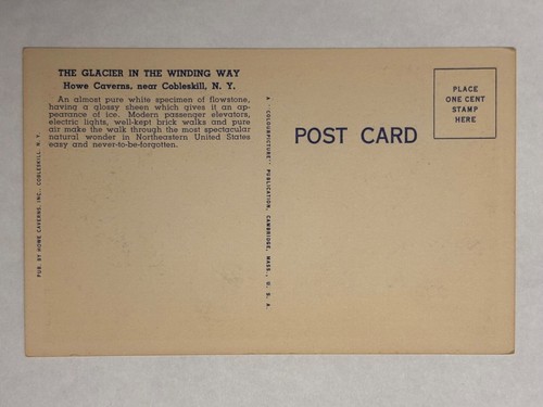 Vintage Linen Postcard Howe Caverns New York The Glacier in the Winding Way NY - Picture 3 of 3