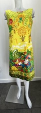 VTG 60s Tunic Dress Sleeveless Novelty Print Persian Prince Horse Chest 38  