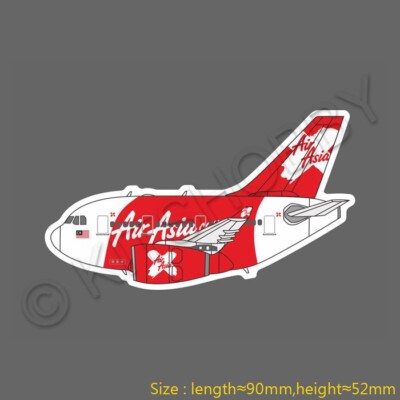 Airbus A330 AirAsia Egg Plane Q Logo Sticker (Size 9 cm x 5.2 cm)